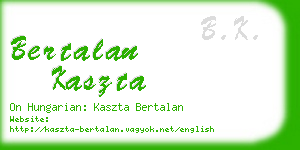 bertalan kaszta business card